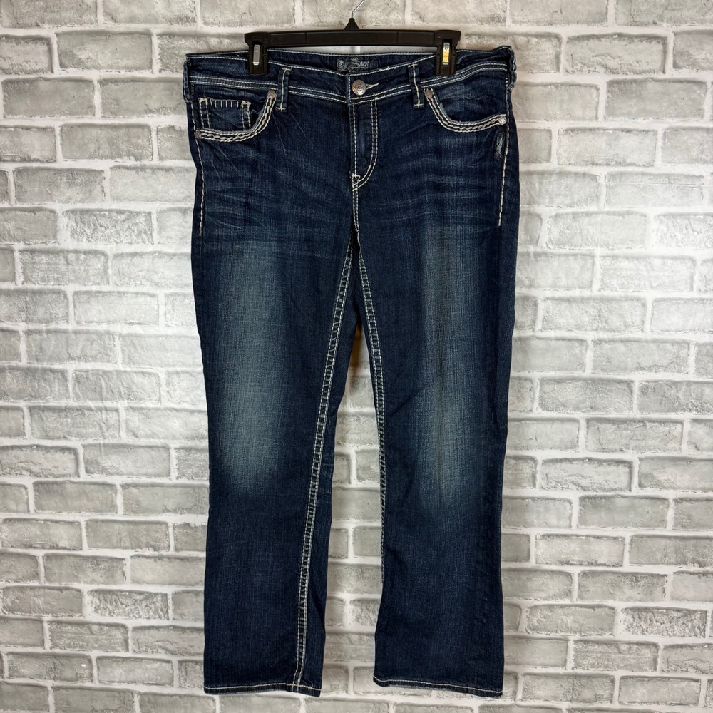 Silver Jeans Co Berkley Flap Bootcut Dark Wash Indigo Jeans W34 L30 L9304SJBS353